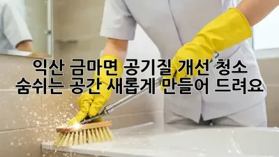 익산 금마면 공기질 개선 청소: 숨쉬는 공간, 새롭게 만들어 드려요!
