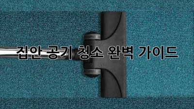 집안 공기 청소 완벽 가이드
