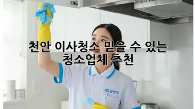천안 이사청소, 믿을 수 있는 청소업체 추천!
